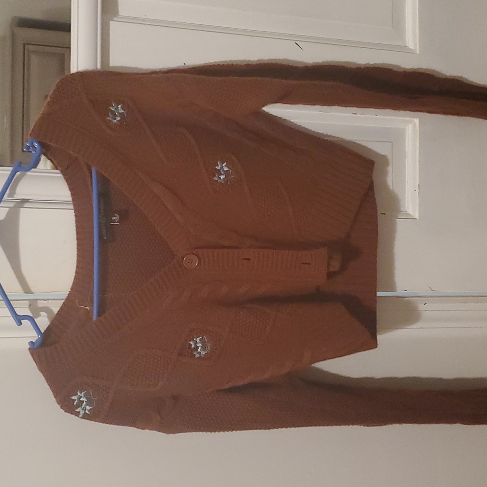 Floral Cropped Button up sweater